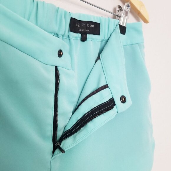 Rag & Bone Jess Short in Aqua Sky Blue Size 8 $255 USA Designer Flowy Curved Hem - Picture 12 of 16